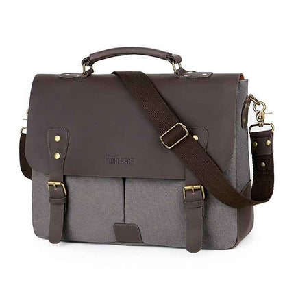Retro Computer Briefcase Shoulder Bag with Lid