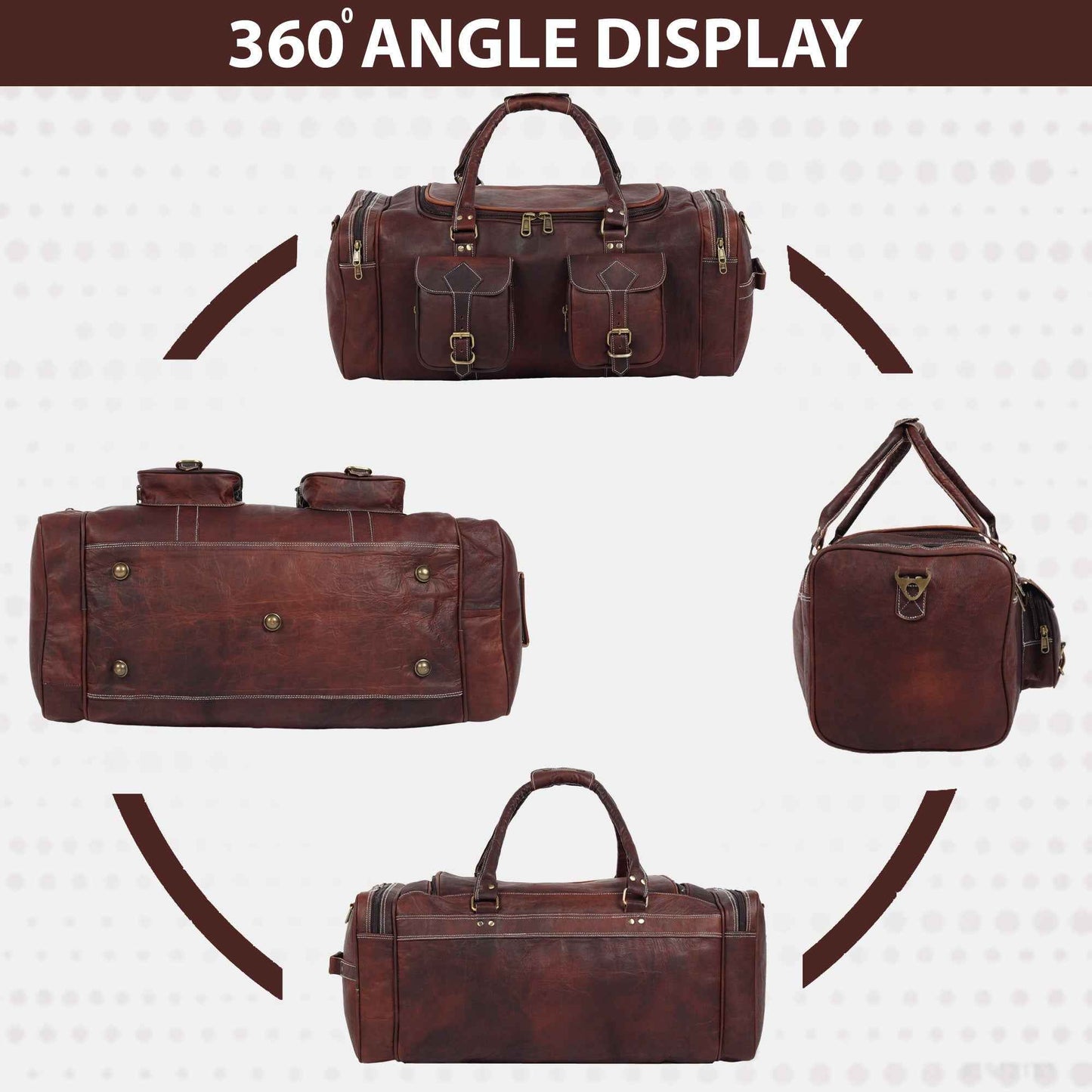 Vintage Dark Brown Traveller Duffle Bag