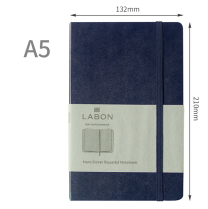 A5 Moleskine Style Hard Cover Grid Notebook Stationery
