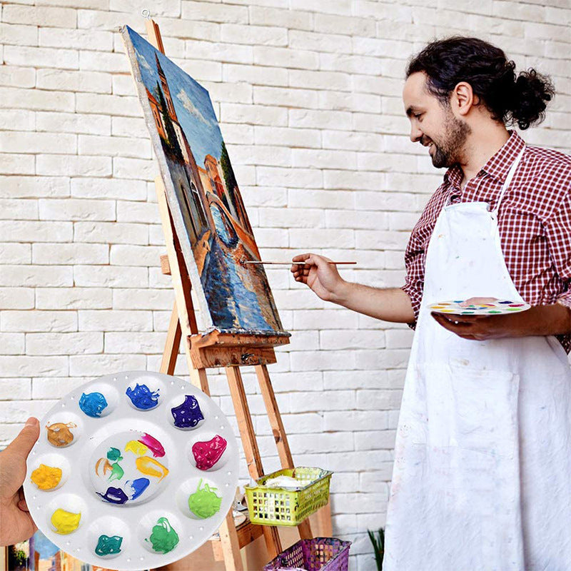 4-Piece 10-Hole Round Paint Palette