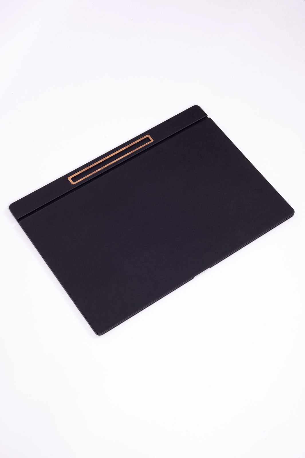Leather Covered Desk Desk Plain Black Wood Detailed 50x35cm