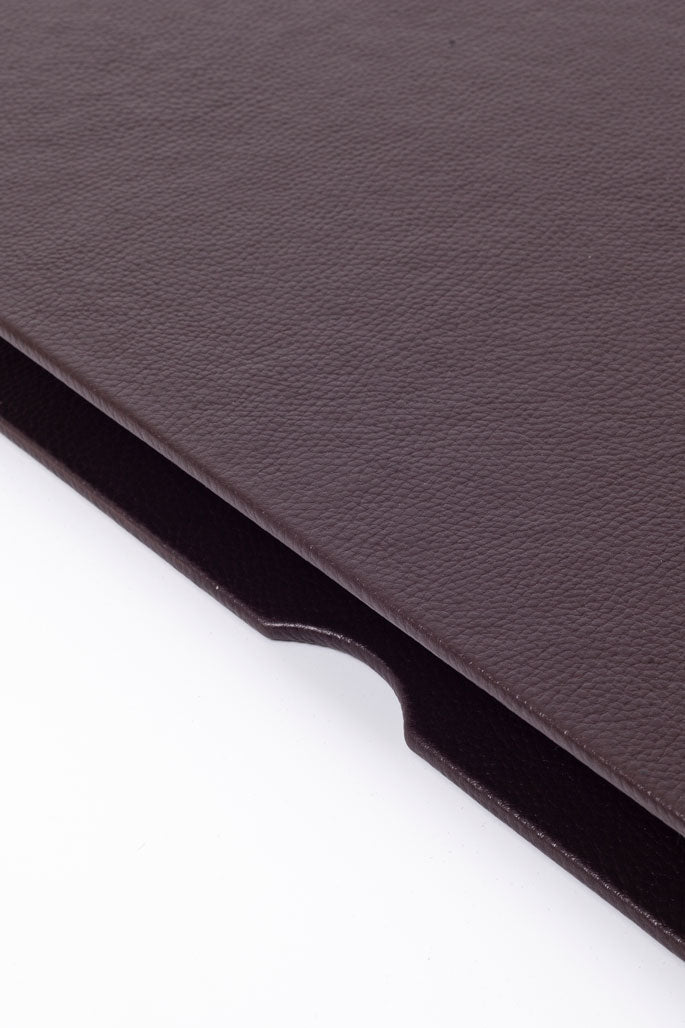Leather Covered Desk Desk Brown Wood Detail 50x35cm
