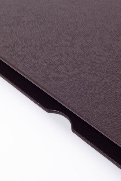 Leather Covered Desk Desk Brown Wood Detail 50x35cm