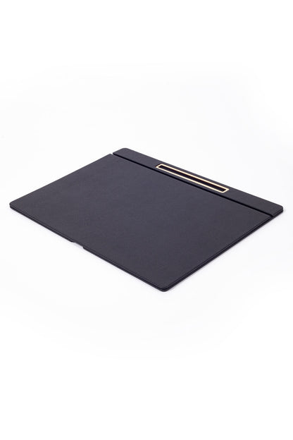 Leather Covered Desk Desk Black Gold Detailed 50x35cm