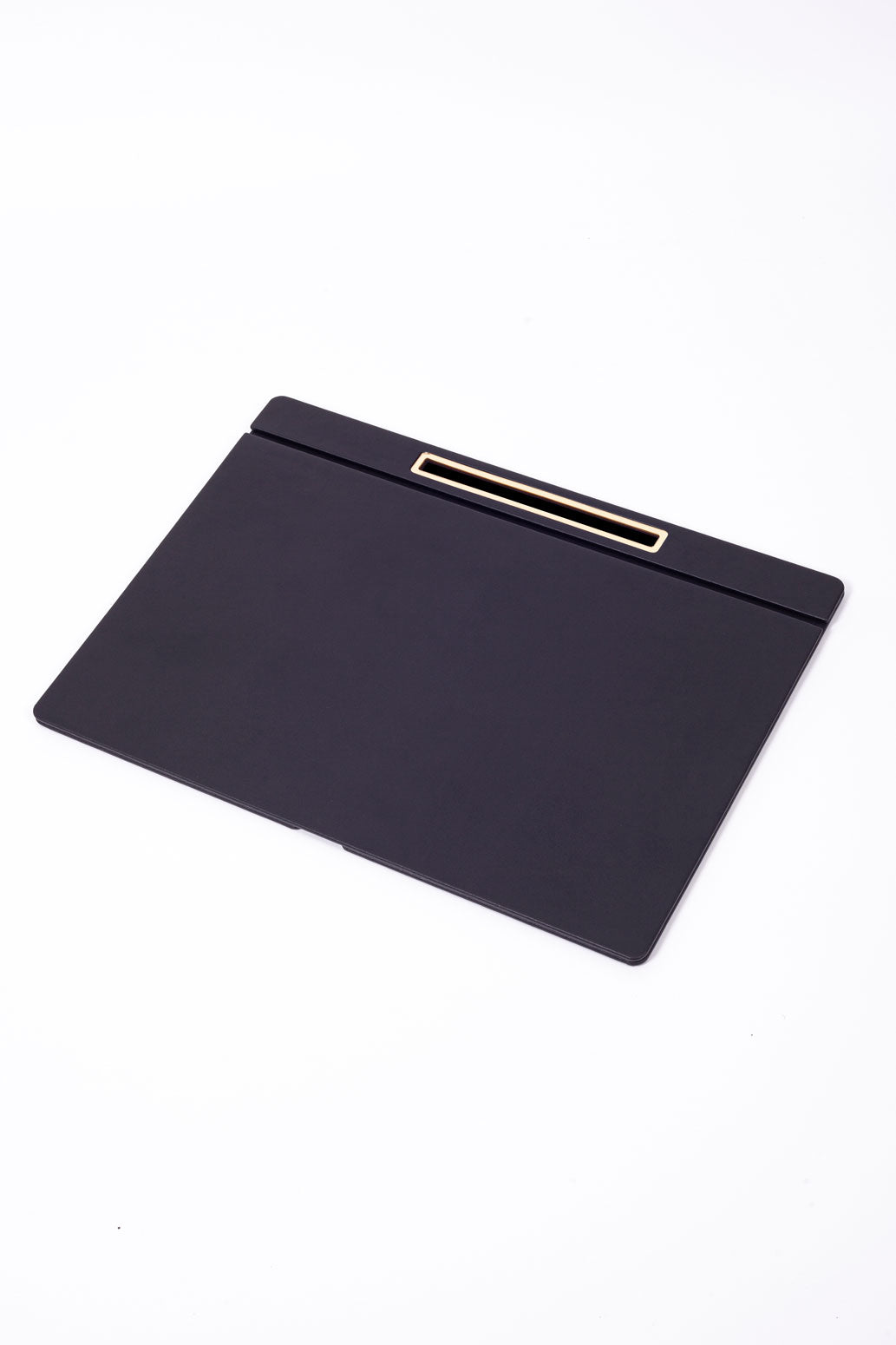 Leather Covered Desk Desk Black Gold Detailed 50x35cm