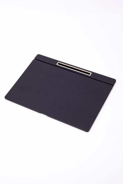 Leather Covered Desk Desk Black Gold Detailed 50x35cm
