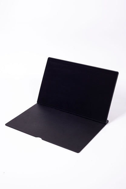 Leather Covered Desk Desk Plain Black Gold Detailed 50x35cm