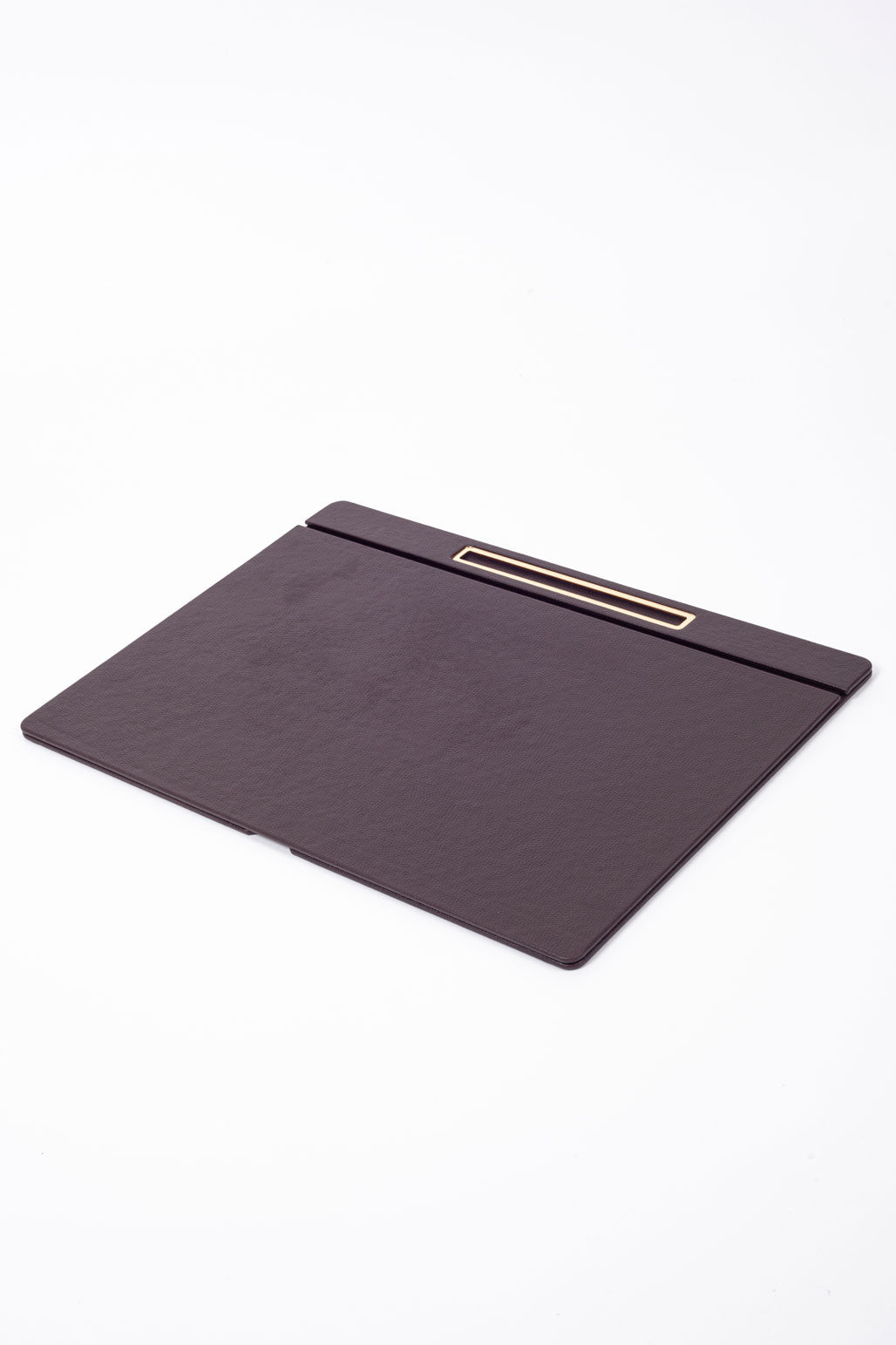 Leather Covered Desk Desk Brown Gold Detailed 50x35cm