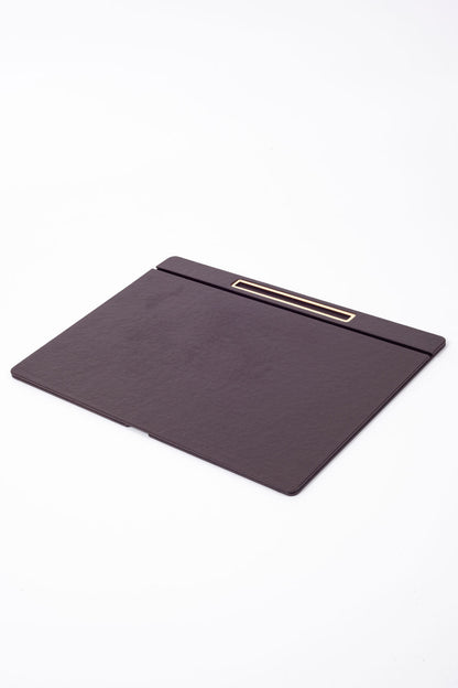 Leather Covered Desk Desk Brown Gold Detailed 50x35cm