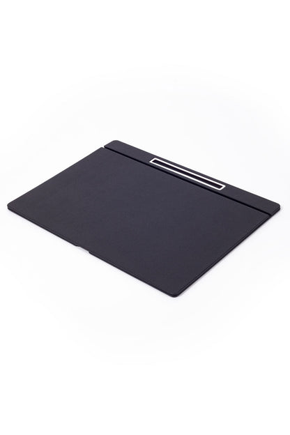 Leather Covered Desk Desk Black Chrome Detailed 50x35cm