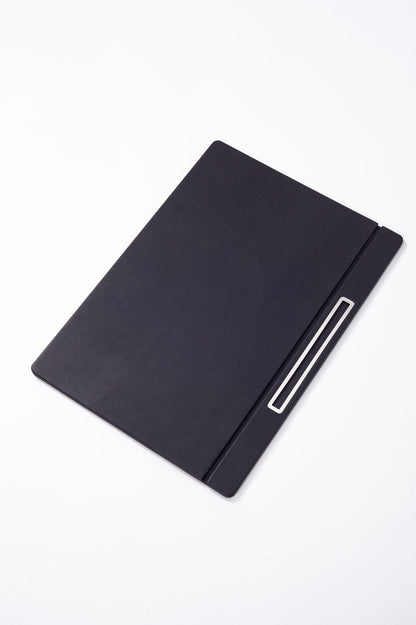 Leather Covered Desk Desk Black Chrome Detailed 50x35cm