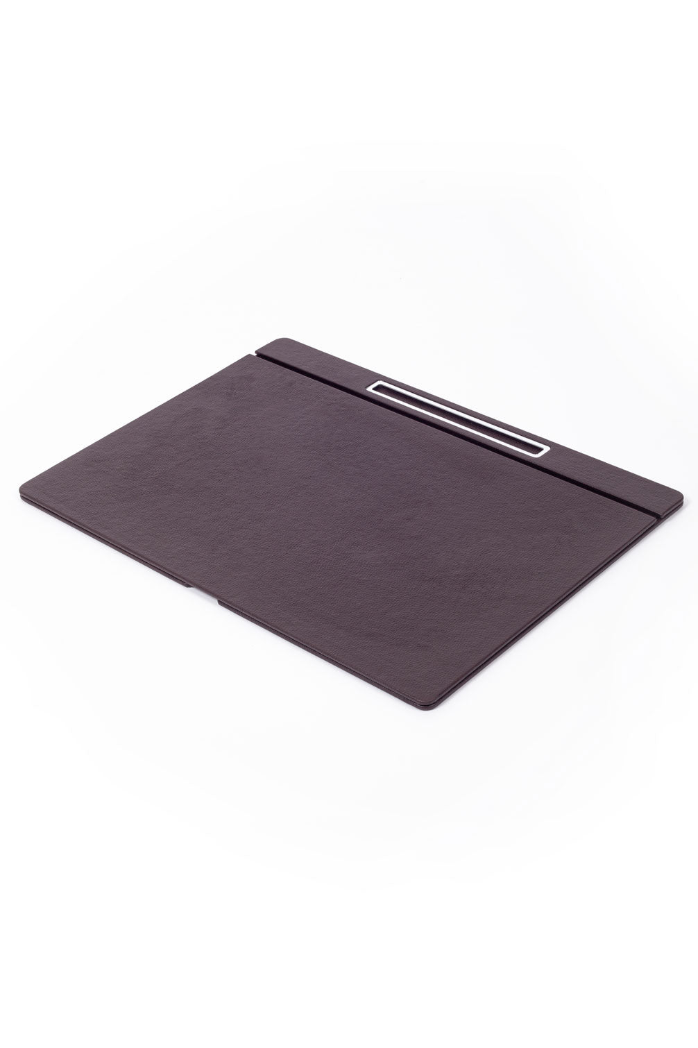 Leather Covered Desk Desk Brown Chrome Detailed 50x35cm
