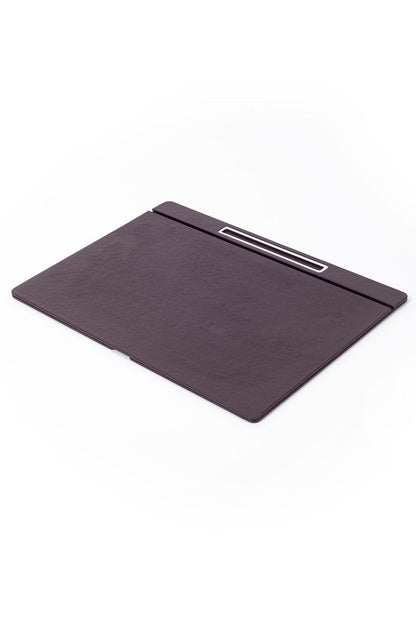 Leather Covered Desk Desk Brown Chrome Detailed 50x35cm