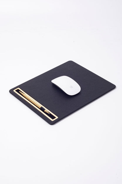 Leather Mousepad Black Gold Detailed
