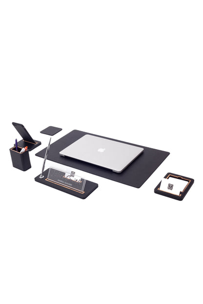 Cavalli Leather Desk Set 6 Pieces Desk with Nameplate