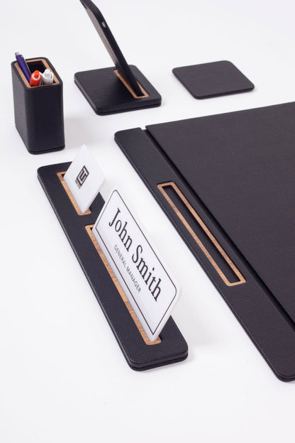 Rigel Leather Desk Set 6 Pieces Covered Model