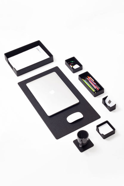Felix Plus Leather Desk Set Black 7 Pcs