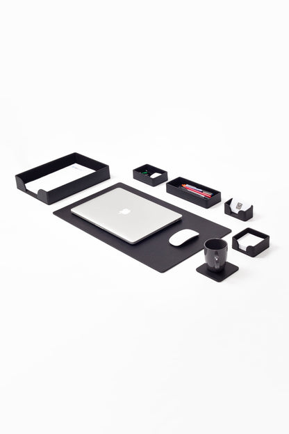 Felix Plus Leather Desk Set Black 7 Pcs