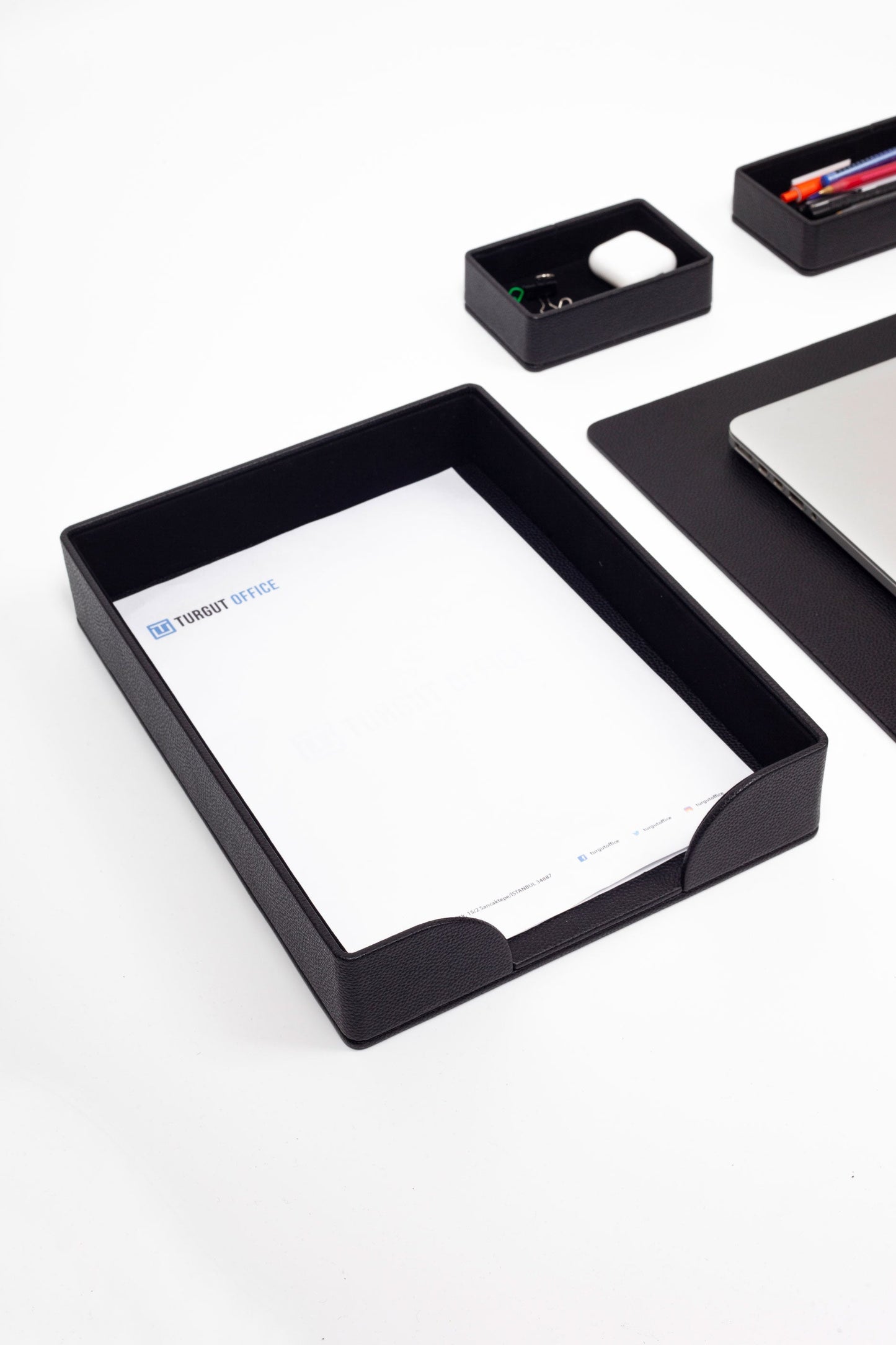 Felix Plus Leather Desk Set Black 7 Pcs