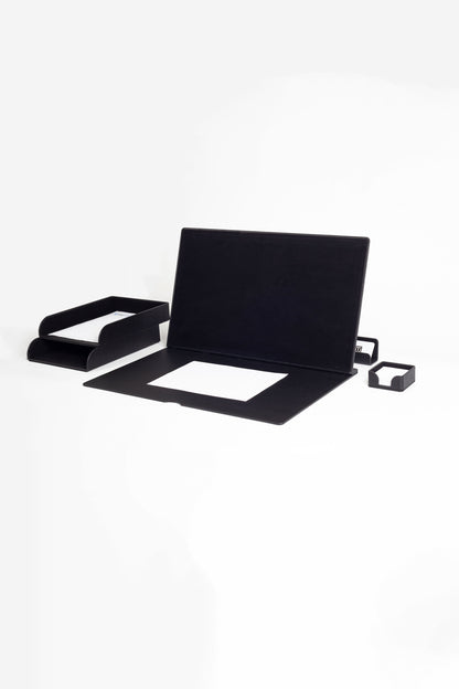 Fox Leather Desk Set Black 7 Pieces