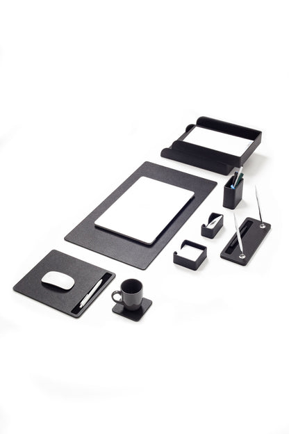 Roma Leather Desk Set Black 9 Pcs.