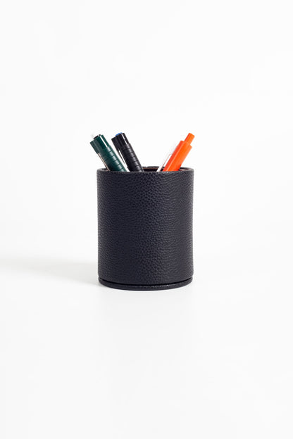 Polo Leather Desktop Set 4 Pieces Wooden Detailed Chrome Pen