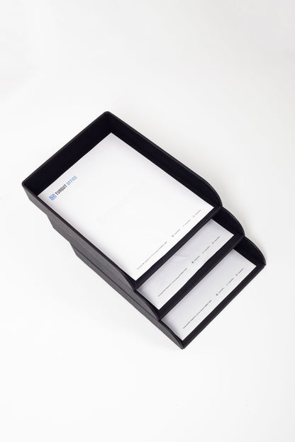 Felix Leather Document Rack Black Triple