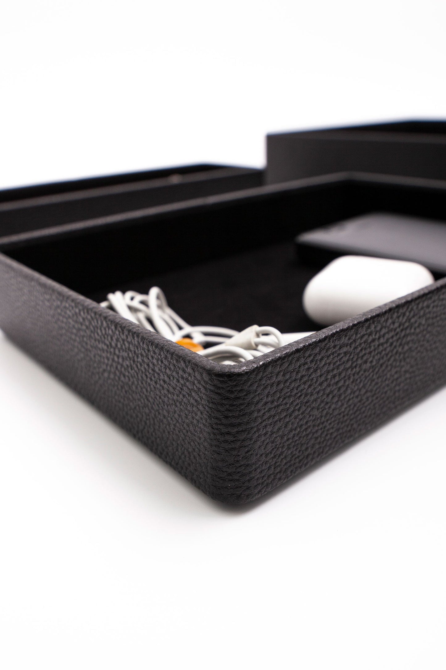 Felix Leather Organizer Set Of Three With Document Shelf Black