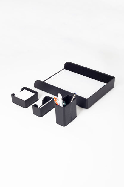 Felix Leather Desktop Set 4 Pieces Black
