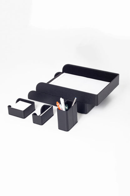 Felix Leather Desktop Set 5 Pieces Black