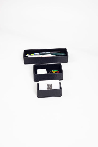 Felix Desktop Leather Organizer Set 3 Pieces Black