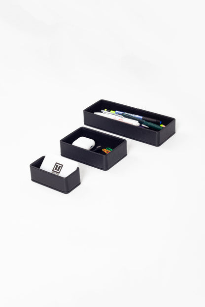 Felix Desktop Leather Organizer Set 3 Pieces Black