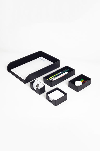 Felix Desktop Leather Organizer Set 5 Pieces Black