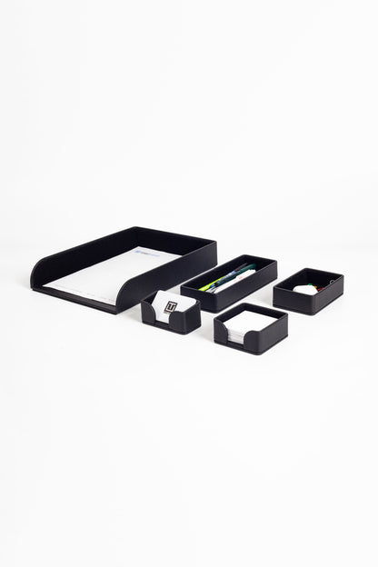 Felix Desktop Leather Organizer Set 5 Pieces Black