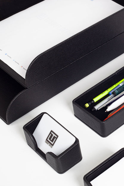 Felix Desktop Leather Organizer Set 6 Pieces Black