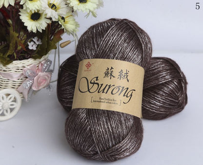 Silk Blend Unisex Knitted Scarf and Milk Cotton Yarn