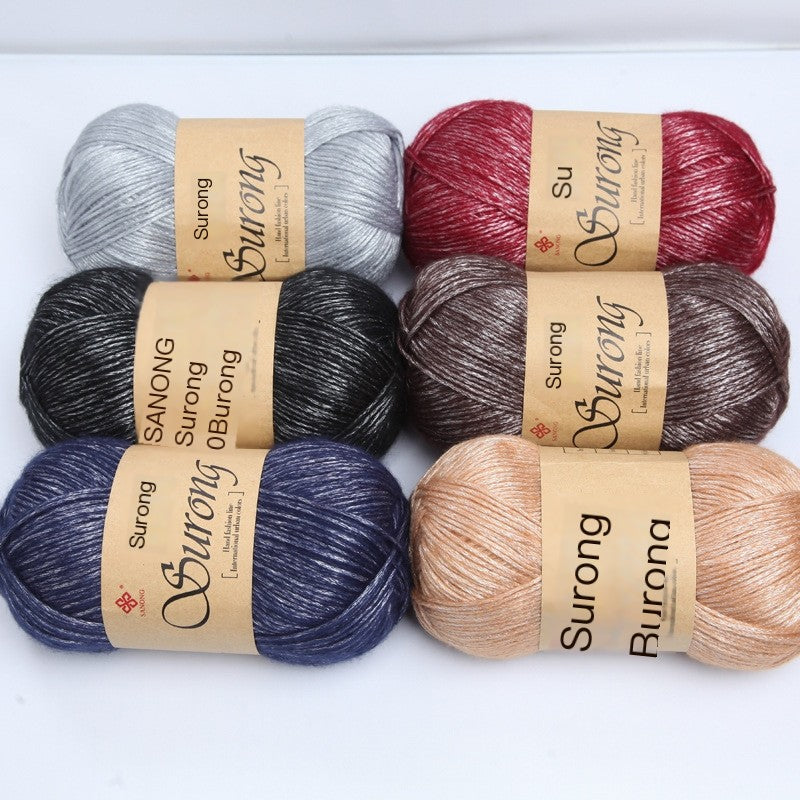 Silk Blend Unisex Knitted Scarf and Milk Cotton Yarn