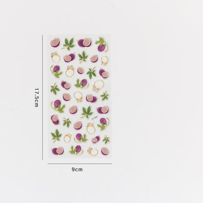 Cute Strawberry Gold Foil Stickers for DIY Decor