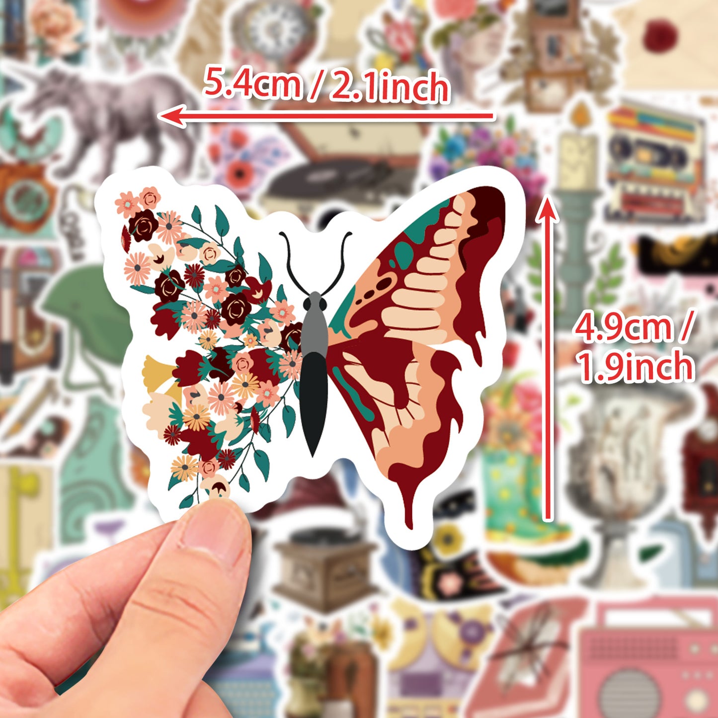 50 PCS Retro Bohemian Aesthetic Literary Stickers