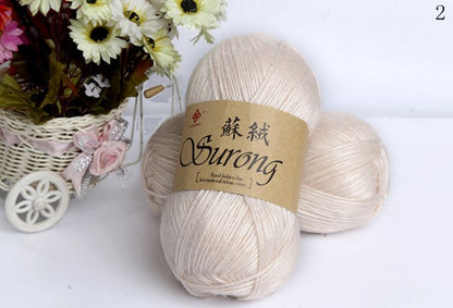 Silk Blend Unisex Knitted Scarf and Milk Cotton Yarn