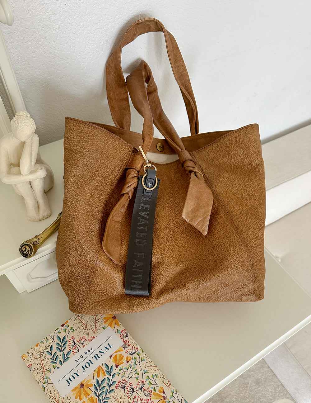 Black Oversized Logo Keychain