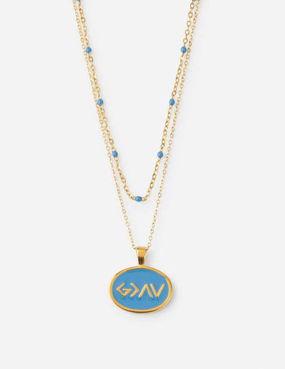 Blue Highs and Lows Necklace Set