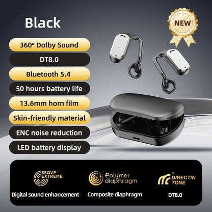 GT-R Bluetooth Earphones Hanging Ear Bone Conduction Wireless Bluetooth Earphones Long Range Office Business Digital Display Screen