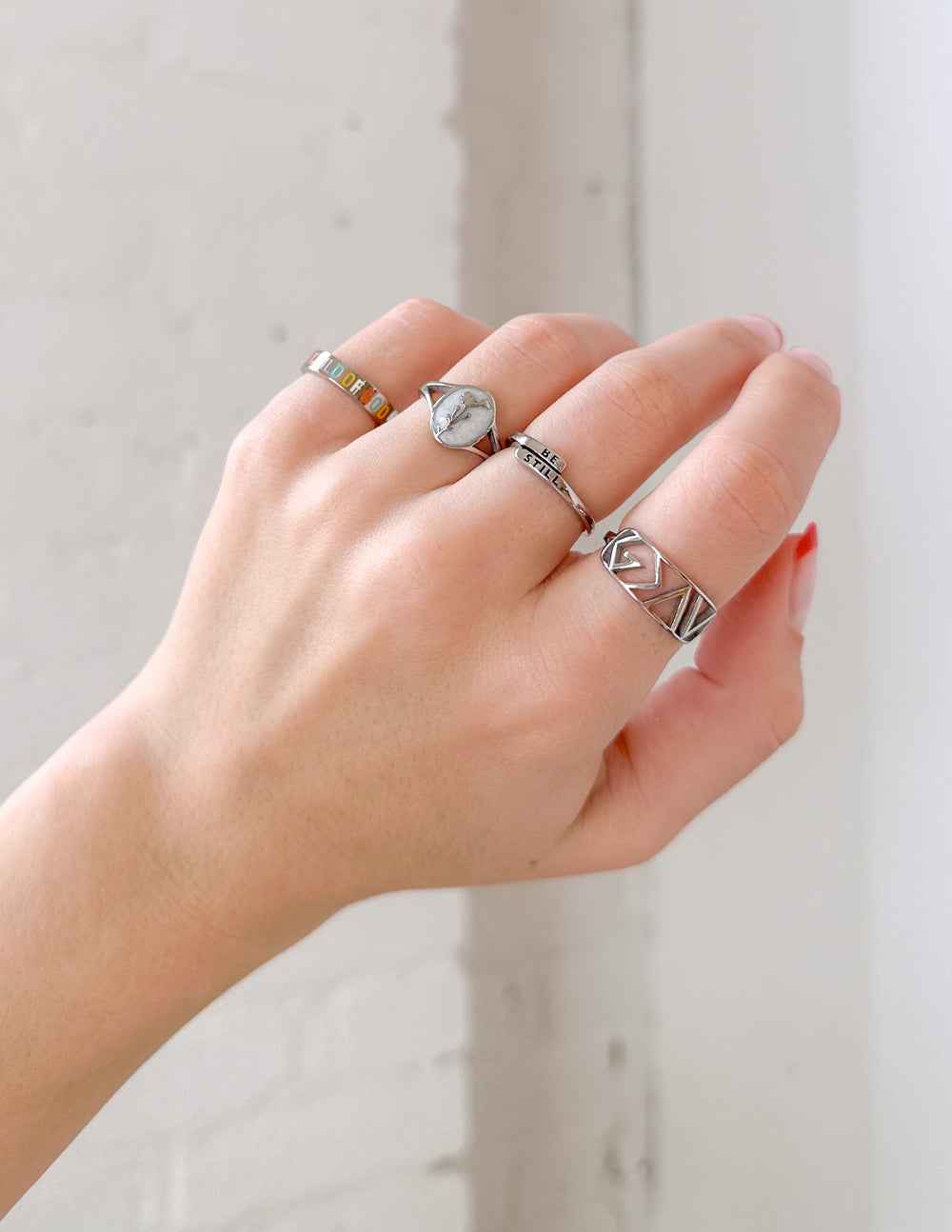 Silver Wildflower Signet Ring