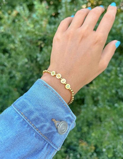 Gold WWJD Letter Bracelet