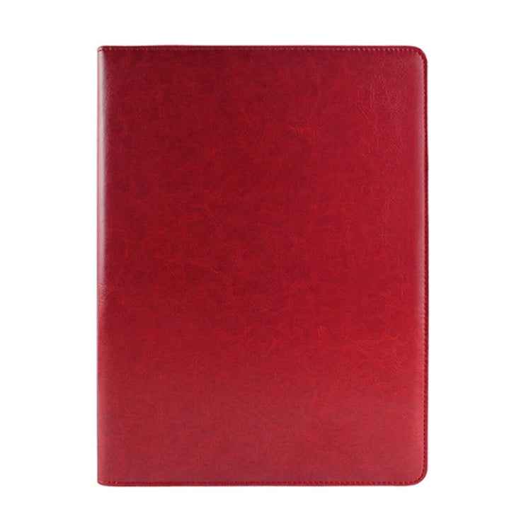 Office Supplies Business Style Leather Document Folder with 30-pages A4 Note Pad & Calculator (Red)