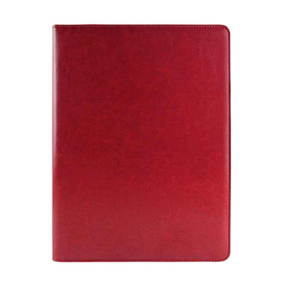 Office Supplies Business Style Leather Document Folder with 30-pages A4 Note Pad & Calculator (Red)