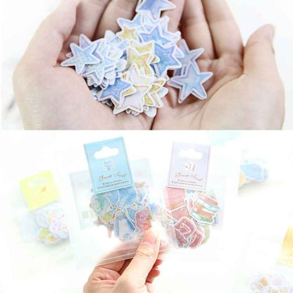 10 Packs Creative Waterproof PVC Sticker DIY Album Diary Watercolor Decorative Sticker, Random Delivery