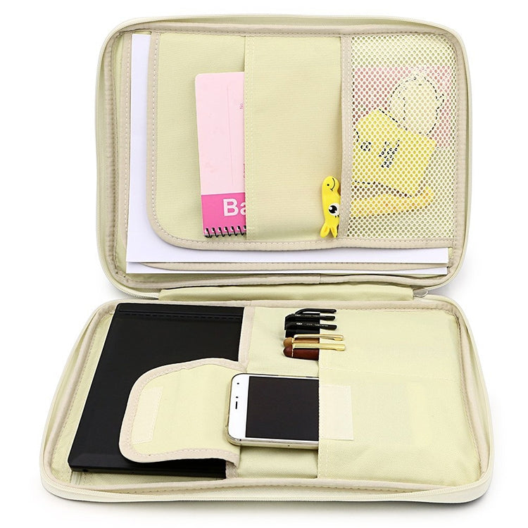 Office Supplies Multi-purpose Zipper Document Folder A4 Storage Bag(Pink)