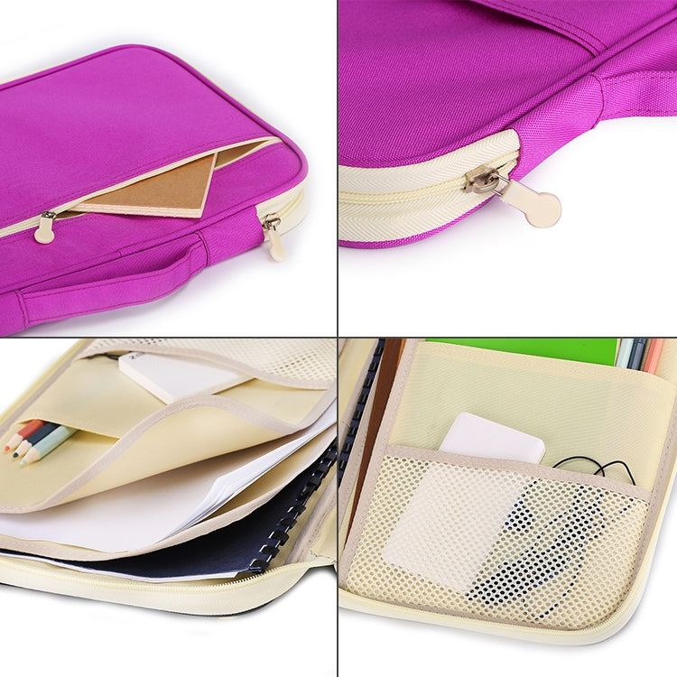 Office Supplies Multi-purpose Zipper Document Folder A4 Storage Bag(Purple)